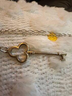 Tiffany & Co. Silver Trefoil Key Pendant Necklace